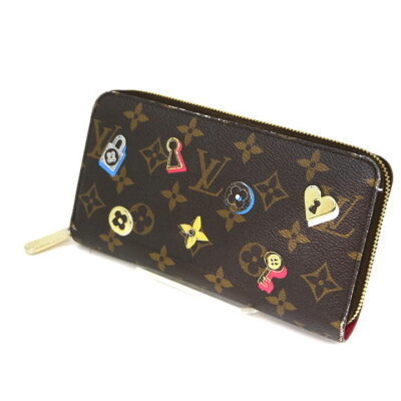 Louis Vuitton Zippy Wallet Love Lock Monogram Brown Pink LV Zip - Picture 1 of 6